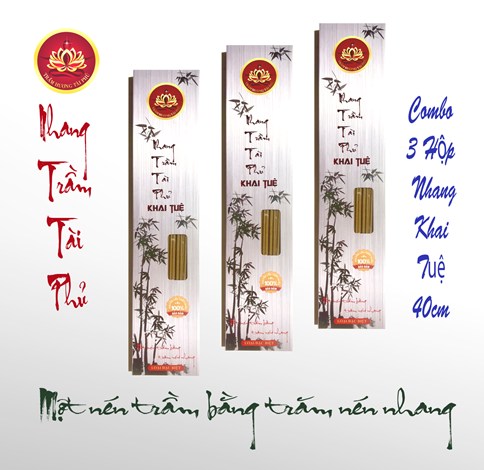 Combo 3 Hộp Nhang Khai Tuệ 40 Cm