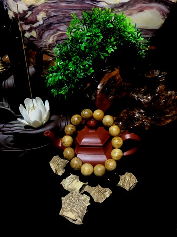 Vòng Tay Trầm Hương Tròn Banh Đỏ 16 li VIP